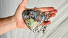 Huge Labradorite Heart Pendant Necklace. Chunky Silver Chain. Sterling Silver. 2288