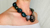 Green Jasper, Ammonite and Pyrite Necklace. Designer Stone Choker. 4069