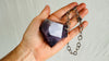 Huge Amethyst Pendant Necklace. Chunky Silver Chain. Sterling Silver. 2504