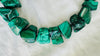 Malachite Beaded Necklace. Chunky Natural Malachite. Handmade Designer Jewelry.