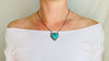 Navajo Turquoise Heart Pendant Necklace. Sterling Silver. 0482