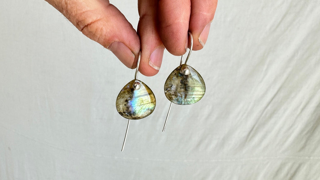 Labradorite Earrings. Sterling Silver. 2343