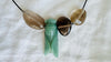 Aventurine Cicada and Smoky Quartz Pendant Necklace. Medicine Necklace. 2316