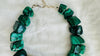 Malachite Beaded Necklace. Chunky Natural Malachite. Handmade Designer Jewelry.