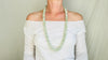 Long Fluorite Necklace. Handmade Beaded Jewelry. Beautiful Green Stone. Statement Necklace.