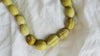 Long Vintage Yellow Calcite Necklace. Beautiful Melon Shaped Beads. Handmade Beads.