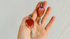 Red Jasper Heart Earrings. Monte Alban Bells Sterling Silver. 2585