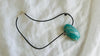 Large Amazonite Pendant on a Leather Cord with Sterling Silver Closure. Designer Necklace. 4098