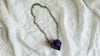 Huge Amethyst Pendant Necklace. Chunky Silver Chain. Sterling Silver. 2504