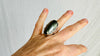 Oversized Faceted Prasiolite Cocktail Ring | Handmade Adjustable Sterling Silver | Unique Gemstone Jewelry. 4021