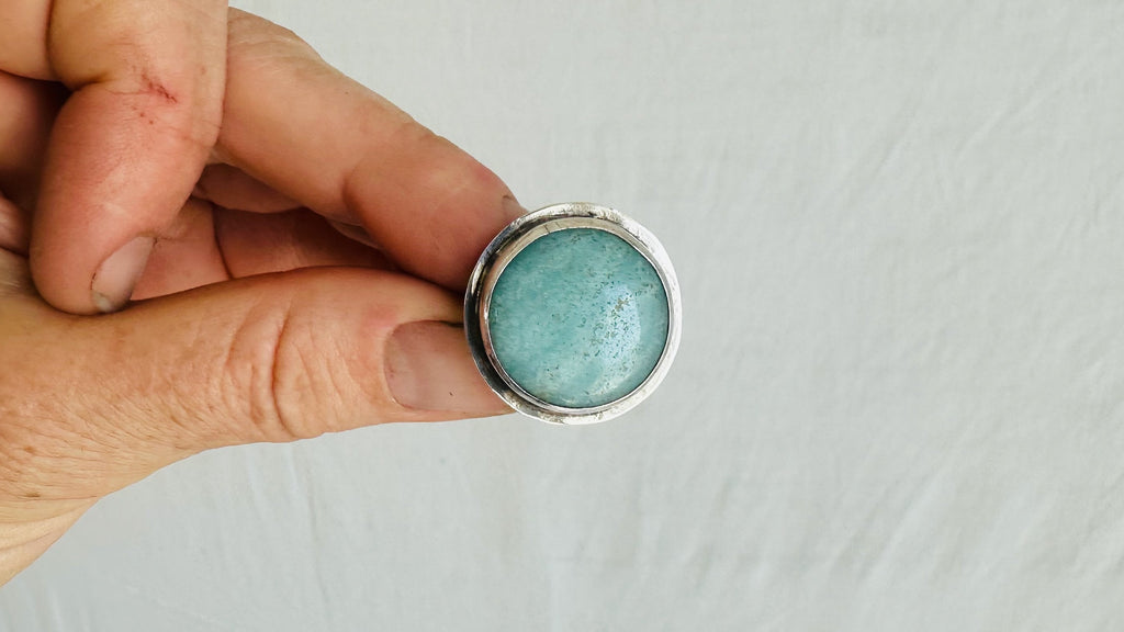 Tiny Amazonite Ring. Size 2!!