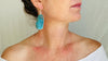 Kewa Pueblo Slab Earrings. Natural Turquoise Jewelry. Handmade Native American Earrings. 4033