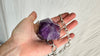 Huge Amethyst Pendant Necklace. Chunky Silver Chain. Sterling Silver. 2230