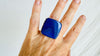 Lapis Lazuli Silver Ring. Adjustable. Sterling Silver. 0715