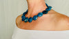 Blue Apatite Necklace. Hand-Cut Star Beads. Sterling Silver Clasp. Gift for Her. 2671