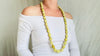 Long Vintage Yellow Calcite Necklace. Beautiful Melon Shaped Beads. Handmade Beads.