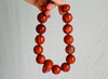 Skully Red Jasper Necklace. Handmade Designer Stone Jewelry. Medicine Necklace.