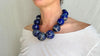 Lapis Lazuli Necklace. Large Spheres. Sterling Silver. 0821