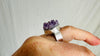 Chunky Amethyst Ring. Handcrafted Sterling Silver. Designer Jewelry. Size 5.75 4018