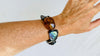 Amber Beaded Bracelet. Paua Shell, Taxco Sterling Bead & Fluorite. 2533