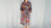 Cotton Velvet Luxurious Printed Robe. Floral Velveteen Bathrobe