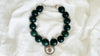 Serpentine and Antique Indian Pendant Necklace. Dark Green Matte Stones.