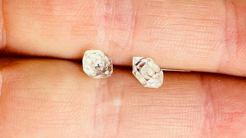 Herkimer Diamond Earrings. Handcrafted Sterling Silver Jewelry. Designer Post Earrings. 4074