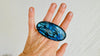 Labradorite Three Finger Ring. Adjustable Sizing. Handmade Sterling Silver. Gorgeous Flash. 4094