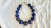 Lapis Lazuli Necklace. Large Spheres. Sterling Silver. 0821