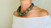 Blue Onyx and Sterling Beaded Necklace. Handcrafted Designer Statement Jewelry. 2679