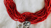 Milagro Necklace. Coral & Sterling Silver. Mexico. - Aadya Bazaar