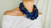 Lapis and Karen Silver Beaded Multistrand Necklace. - Aadya Bazaar