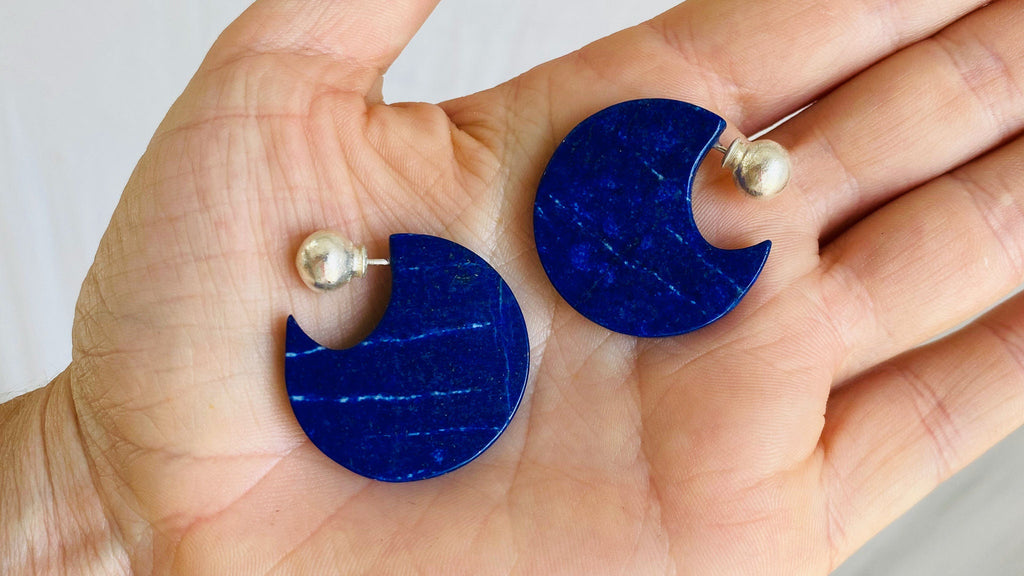 Lapis shop hoop earrings