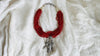 Milagro Necklace. Coral & Sterling Silver. Mexico. - Aadya Bazaar