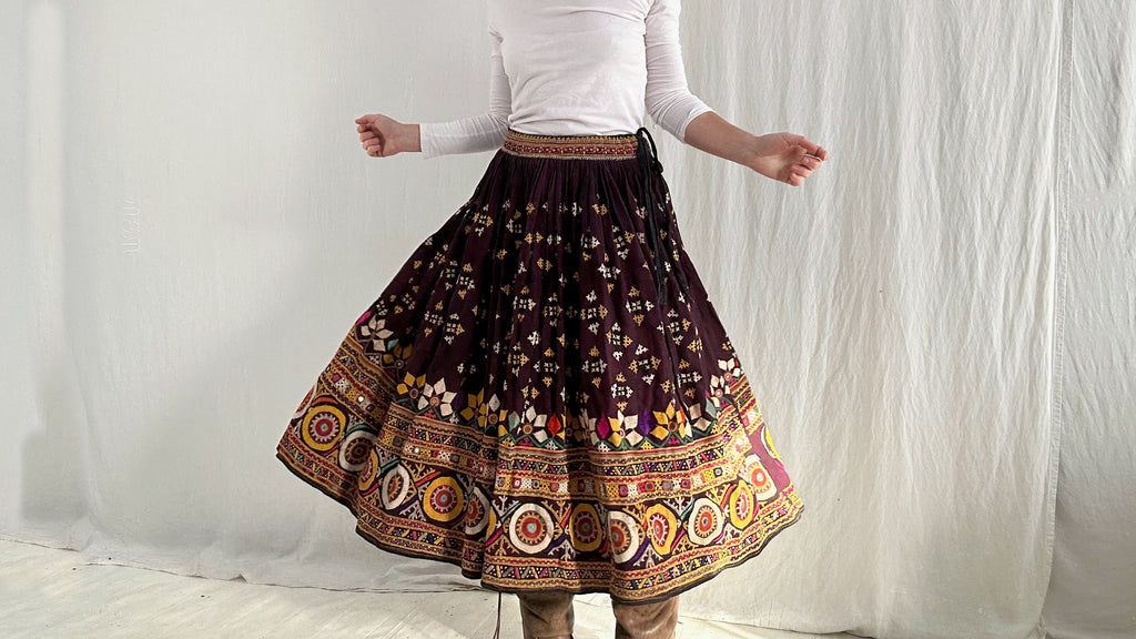 Hand embroidered skirt best sale