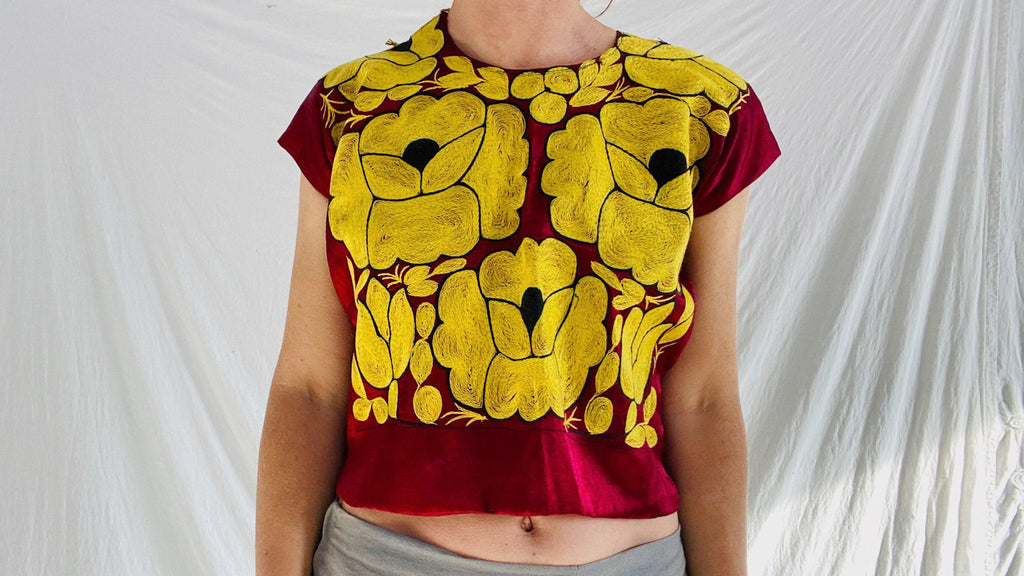 Mexican Tehuana Huipil Blouse / Oaxacan Huipil / Frida retailer Kahlo Blouse / S / M /