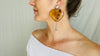 Amber Heart & Sterling Silver Cast Hands Earrings. Atelier Aadya - Aadya Bazaar