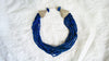 Lapis Lazuli and Antique Silver Necklace. Multi Strand - Aadya Bazaar