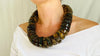 Huge Amber Heishi Beaded Necklace. Pucca. Mexican Amber. Dramatic and Gorgeous! - Aadya Bazaar