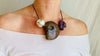 Ammonite, Fluorite and Sterling Silver Pendant Necklace. 1214