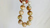 Banded Onyx Beaded Necklace. Huge Spheres. Fine Silver Beads