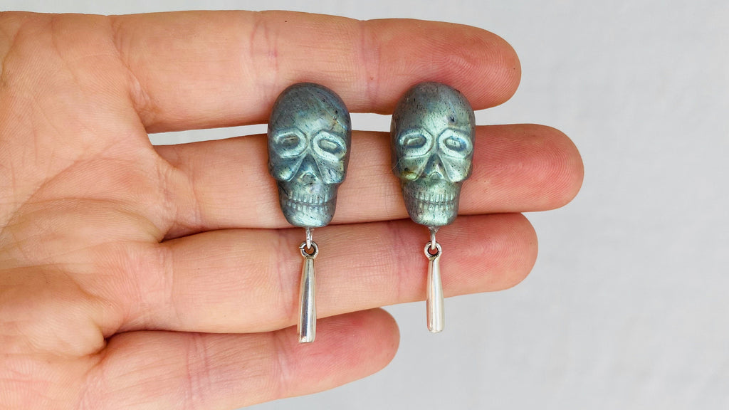 Skully Labradorite Earrings. 0201
