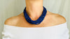 Lapis Lazuli and Antique Silver Necklace. Multi Strand - Aadya Bazaar