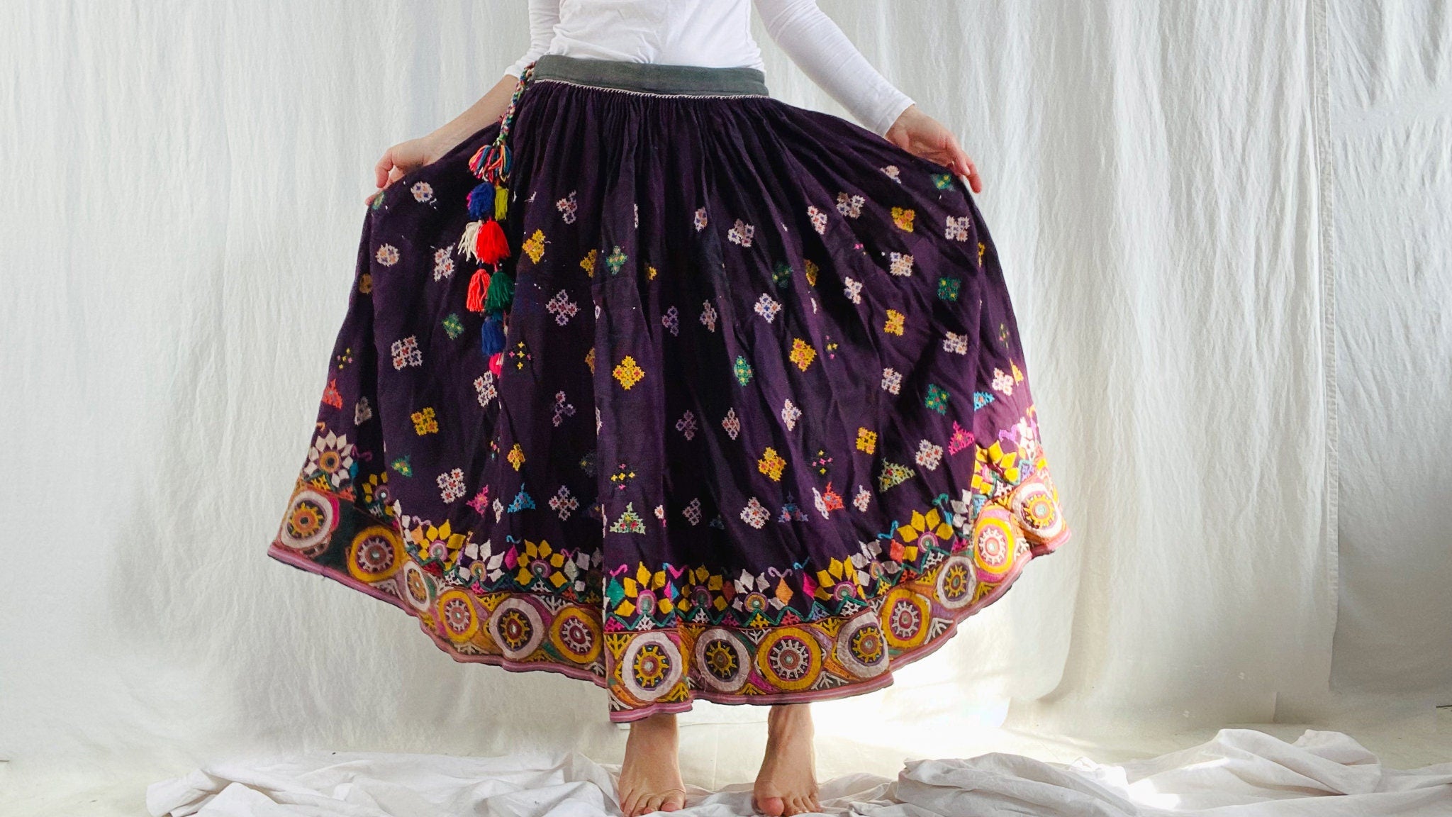 Hand hotsell embroidered skirt