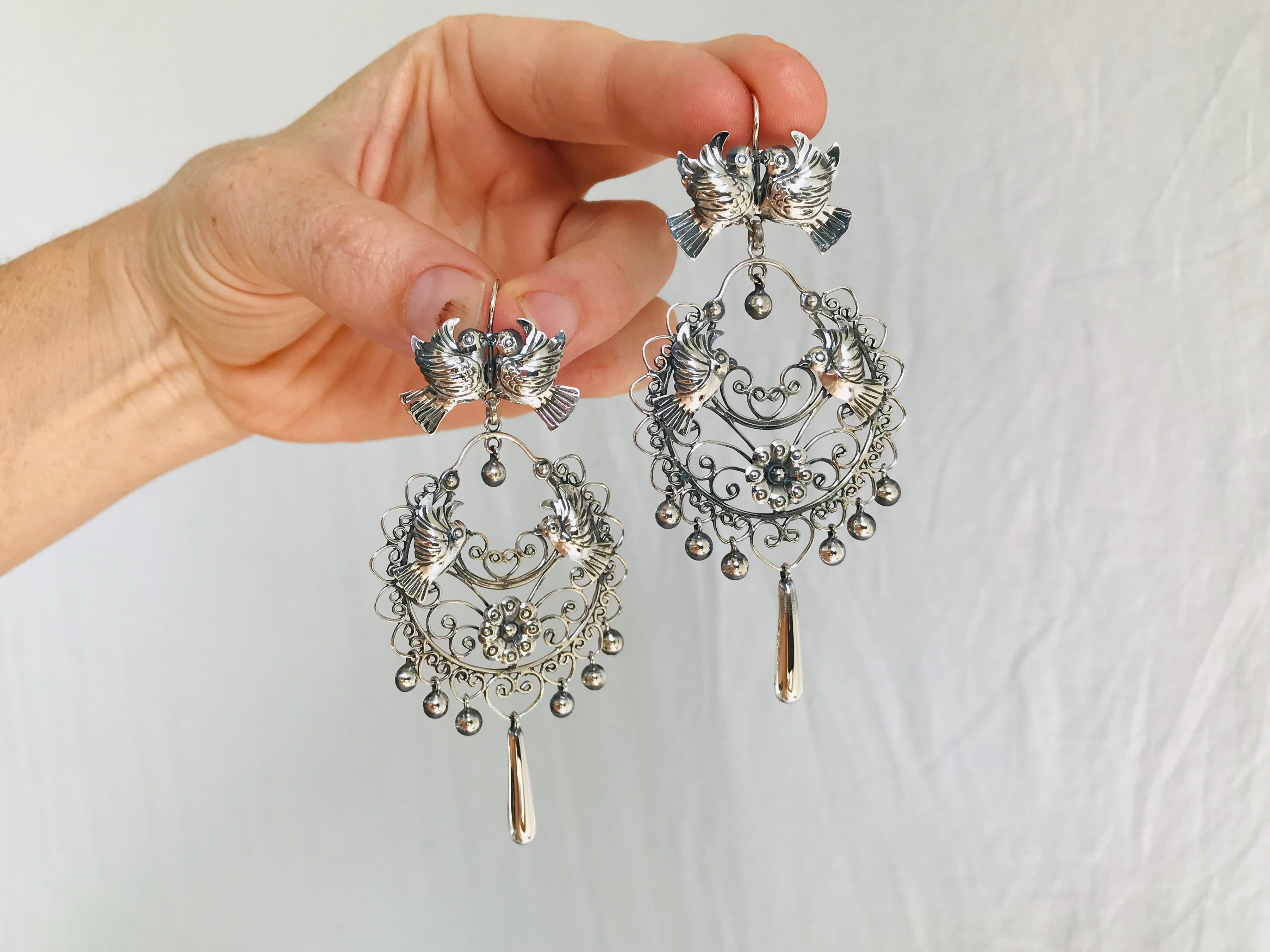 Lovely Mexican Sterling Silver fashion Frida Earrings