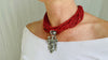 Milagro Necklace. Coral & Sterling Silver. Mexico. - Aadya Bazaar