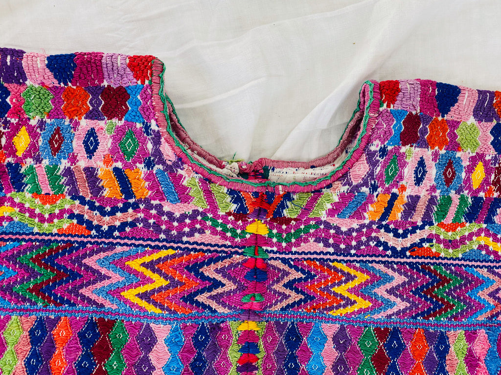 Vintage Guatemalan Huipil. San Pedro Sacatepequez. Hand-Embroidered